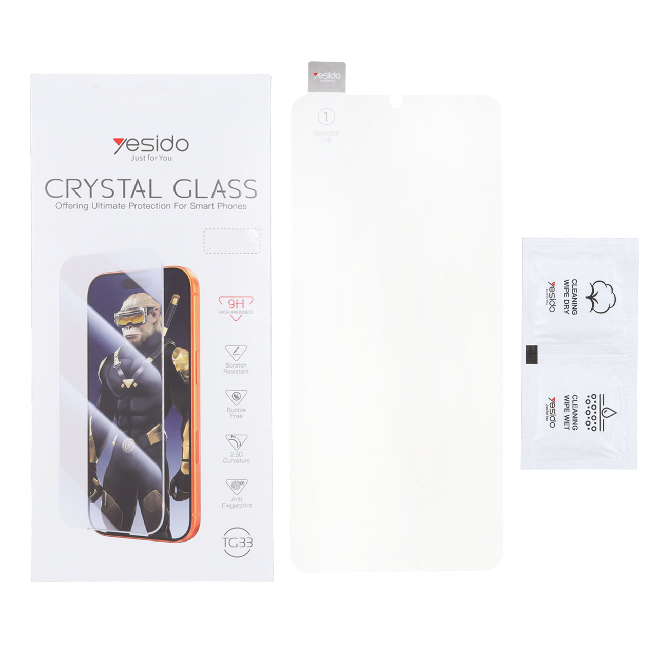 4126466 محافظ صفحه نمایش شیشه ای اورجینال بدون حاشیه Crystal Glass Yesido TG33 مدل Samsung Galaxy A20 / A30 / A30S / A50 / A50S / M10S / M21 / M21S / M30 / M30S / M31 / Redmi Note 7 / Note 7 pro / Note 7s / Honor 9a / Y6p (پک دار) - تصویر 1