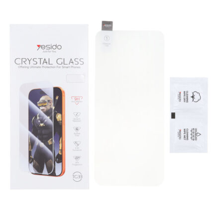 محافظ صفحه نمایش شیشه ای اورجینال بدون حاشیه Crystal Glass Yesido TG33 مدل Samsung Galaxy S25 FE / S24 FE / A57 / A37 / A56 / A36 (پک دار)