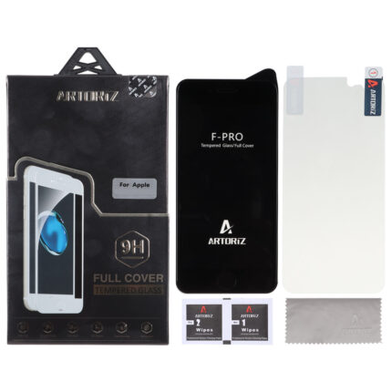 محافظ صفحه نمایش شیشه ای اورجینال Artoriz با برچسب محافظ پشت گوشی Apple iPhone 6 / iPhone 6s - مشکی (پک دار)