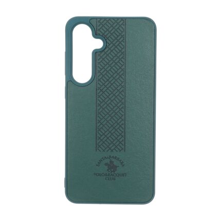 قاب طرح چرم Polo هاشور دار Samsung Galaxy S24 FE - سبز