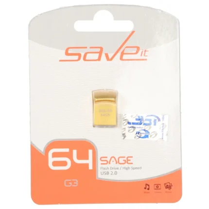 فلش مموری Save it USB2.0 مدل SAGE ظرفیت 64GB - طلایی (گارانتی مادام العمر آی تین)