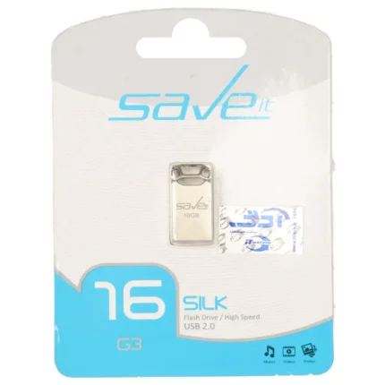 Save it Silk USB2.0 Flash Memory - 16GB نقره ای (گارانتی مادام العمر آی تین)
