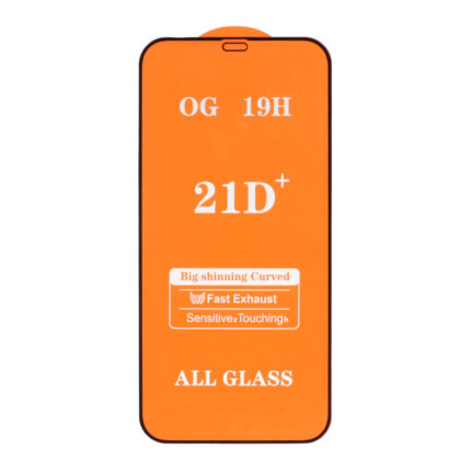 محافظ صفحه نمایش شیشه ای Apple iPhone 12 Pro Max - Full Cover 21D -(بدون پک) - مشکی