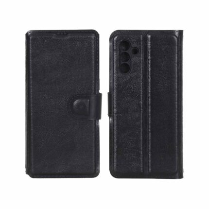 کیف موبایل چرمی مگنتی محافظ لنزدار Samsung Galaxy A13 5G / A04s / M13 4G / M23 / F13 - مشکی کد 1