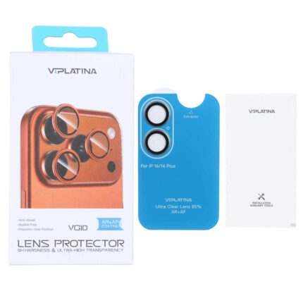 محافظ لنز رینگی اورجینال VIPLATINA شابلون دار Apple iPhone 16 / iPhone 16 Plus - سبز (پک دار)
