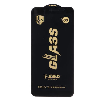 محافظ صفحه نمایش شیشه ای درجه یک Full Cover Super X OG - ESD OVOG مدل Huawei Y5 (2018) / Y5 Prime (2018) / Y5 Lite (2018)