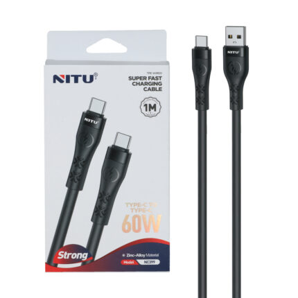 کابل شارژ فست Nitu Type-C مدل NC398 - مشکی (گارانتی 18 ماهه تعویض نیکان همراه)