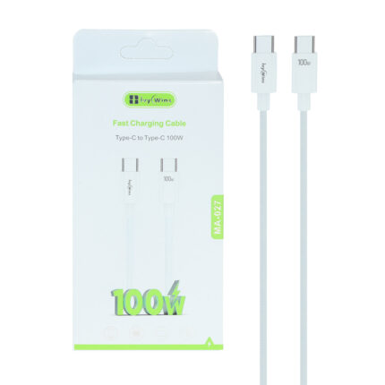 کابل شارژ فست ivy Wins Type-C To Type-C مدل MA-027 100W - سفید (گارانتی 18 ماهه تعویض نیکان همراه)