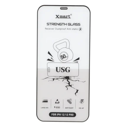 محافظ صفحه نمایش شیشه ای اورجینال Full Cover XMART Anti Static USG مدل Apple iPhone 12 / iPhone 12 Pro