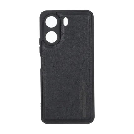قاب طرح چرم AMG محافظ لنزدار Xiaomi Redmi 13C / Poco C65 - مشکی