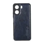 قاب طرح چرم AMG محافظ لنزدار Xiaomi Redmi 13C / Poco C65 - سرمه ای