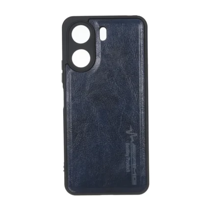 قاب طرح چرم AMG محافظ لنزدار Xiaomi Redmi 13C / Poco C65 - سرمه ای