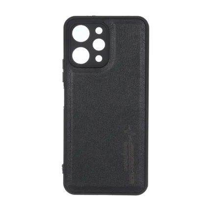 قاب طرح چرم AMG محافظ لنزدار Xiaomi Redmi 12 / Poco M6 Pro 5G - مشکی