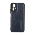 قاب طرح چرم AMG محافظ لنزدار Xiaomi Redmi Note 12S - سرمه ای
