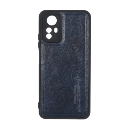 قاب طرح چرم AMG محافظ لنزدار Xiaomi Redmi Note 12S - سرمه ای