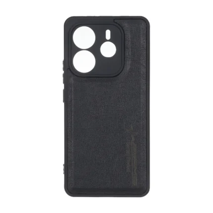 قاب طرح چرم AMG محافظ لنزدار Xiaomi Redmi Note 14 4G - مشکی