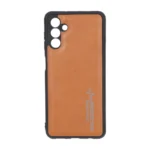 قاب طرح چرم AMG محافظ لنزدار Samsung Galaxy A13 5G / A04s / M13 4G / M23 / F13 - عسلی