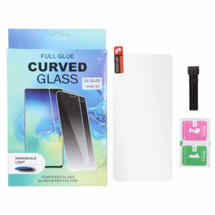 محافظ صفحه نمایش شیشه ای UV Curved Glass مدل Samsung Galaxy Note 10 (پک دار)