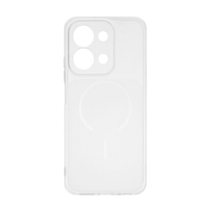 قاب ژله ای شفاف مستطیلی طرح مگ سیف محافظ لنزدار Xiaomi Redmi 15C / Poco C85