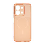 قاب ژله ای شفاف مستطیلی طرح مگ سیف محافظ لنزدار Xiaomi Redmi 15C / Poco C85 - نارنجی