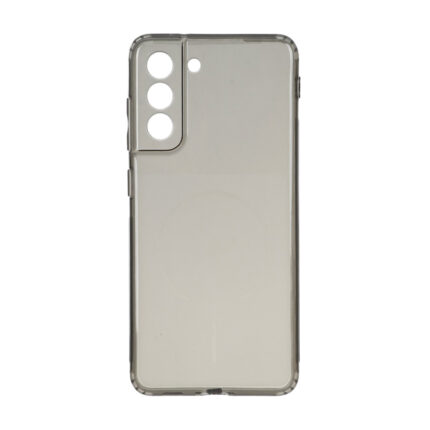 قاب ژله ای شفاف مستطیلی طرح مگ سیف Spark مدل Samsung Galaxy S21 FE - مشکی