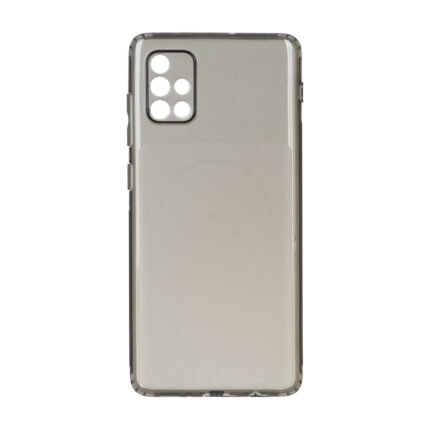 قاب ژله ای شفاف مستطیلی طرح مگ سیف Spark مدل Samsung Galaxy A71 - مشکی