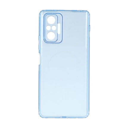 قاب ژله ای شفاف مستطیلی طرح مگ سیف Spark مدل Xiaomi Redmi Note 10 Pro 4G / Redmi Note 10 Pro Max - آبی