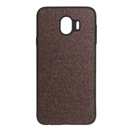 قاب طرح پارچه لوگودار Samsung Galaxy J4 / J400 - قهوه ای