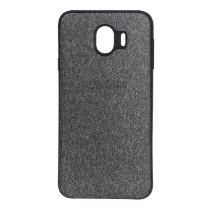 قاب طرح پارچه لوگودار Samsung Galaxy J4 / J400 - طوسی