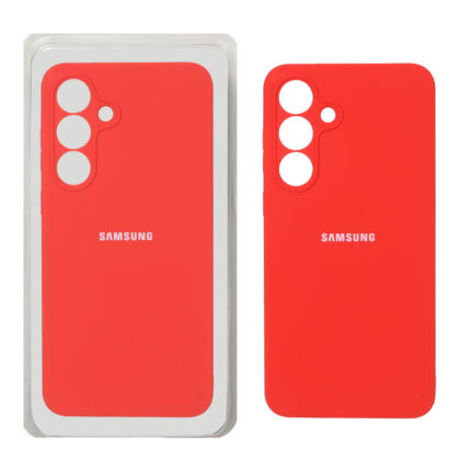 قاب سیلیکونی پاک کنی محافظ لنزدار اورجینال Samsung Galaxy S25 FE - قرمز (پک دار)