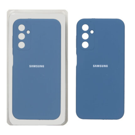 قاب سیلیکونی پاک کنی اورجینال محافظ لنزدار Samsung Galaxy A14 - آبی تیره (پک دار)