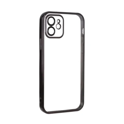 قاب شفاف دور رنگی محافظ لنز گلس دار Apple iPhone 12 - مشکی