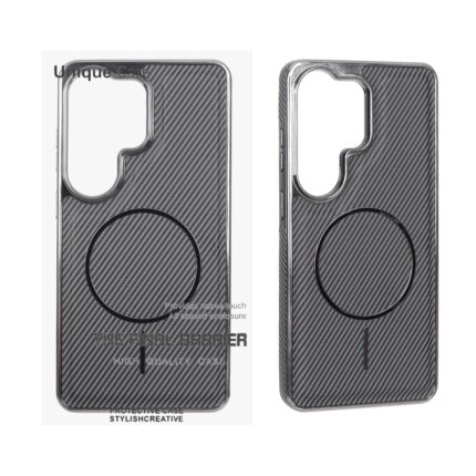 قاب اورجینال Unique Case هاشور مگنت فلزی Gunmetal مدل Samsung Galaxy S26 Ultra - طوسی (پک دار)