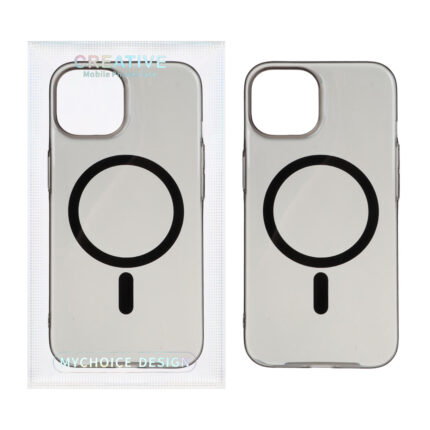 قاب اورجینال کریستالی MagSafe شفاف Creative مدل Apple iPhone 13 / iPhone 14 - مشکی (پک دار)