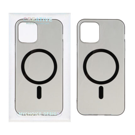 قاب اورجینال کریستالی MagSafe شفاف Creative مدل Apple iPhone 12 Pro Max - مشکی (پک دار)