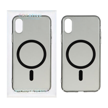 قاب اورجینال کریستالی MagSafe شفاف Creative مدل Apple iPhone X / iPhone XS - مشکی (پک دار)