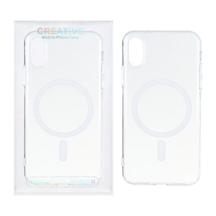 قاب اورجینال کریستالی MagSafe شفاف Creative مدل Apple iPhone X Max / iPhone XS Max - سفید (پک دار)