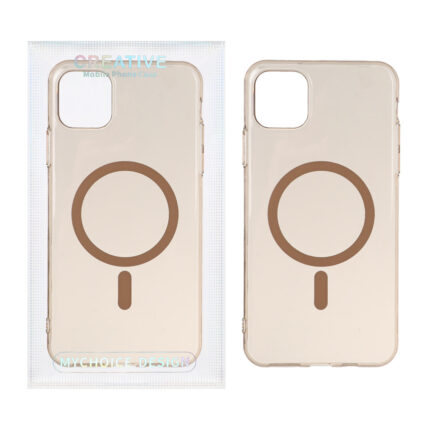 قاب اورجینال کریستالی MagSafe شفاف Creative مدل Apple iPhone 11 - صحرایی (پک دار)