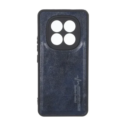 قاب طرح چرم AMG محافظ لنزدار Xiaomi Redmi Note 15 Pro 4G - سرمه ای