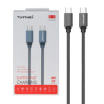 کابل شارژ فست TwinMax Type-C to Type-C مدل M-19 65W - خاکستری - MMX