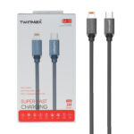 کابل شارژ فست TwinMax Type-C to Lightning مدل M-19 27W - خاکستری- MMX