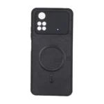 قاب چرمی طرح مگ سیف محافظ لنزدار Xiaomi Poco M4 Pro 4G - مشکی