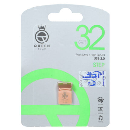 فلش مموری Queen tech USB2.0 مدل STEP ظرفیت 32GB - رزگلد (گارانتی مادام العمر شرکت آی تین)