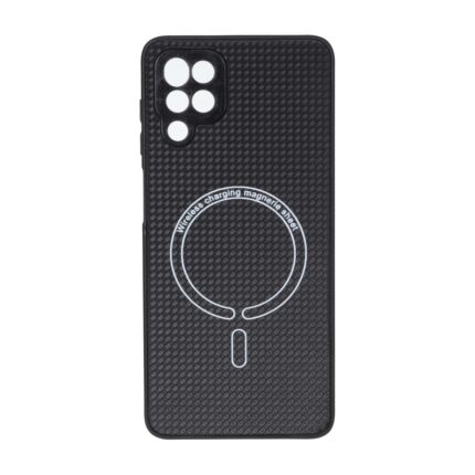 قاب کربنی طرح Magnetic محافظ لنزدار Samsung Galaxy A12 / M12 / F12 - مشکی