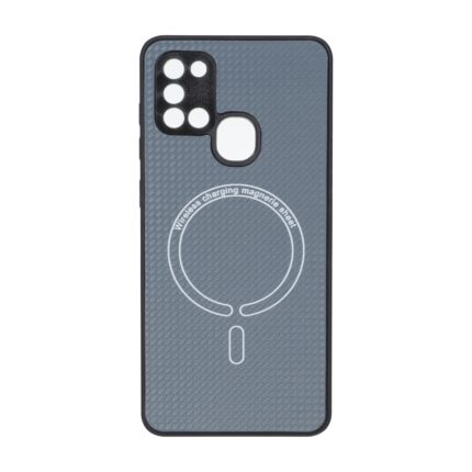 قاب کربنی طرح Magnetic محافظ لنزدار Samsung Galaxy A21s - خاکستری