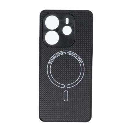 قاب کربنی طرح Magnetic محافظ لنزدار Xiaomi Redmi Note 14 4G - مشکی