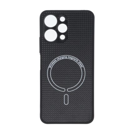 قاب کربنی طرح Magnetic محافظ لنزدار Xiaomi Redmi 12 / Poco M6 Pro 5G - مشکی