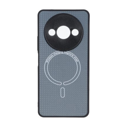 قاب کربنی طرح Magnetic محافظ لنزدار Xiaomi Redmi A3 / A3x / Poco C61 - خاکستری