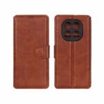 کیف موبایل چرمی مگنتی محافظ لنزدار Xiaomi Redmi Note 15 / Poco M8 5G - قهوه ای