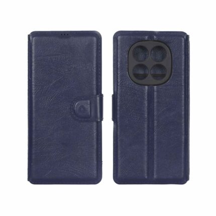 کیف موبایل چرمی مگنتی محافظ لنزدار Xiaomi Redmi Note 15 / Poco M8 5G - سرمه ای